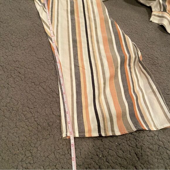 Hint Of Blush Striped Romper Jumpsuit Size Large Wide Leg Cropped - Picture 8 of 11